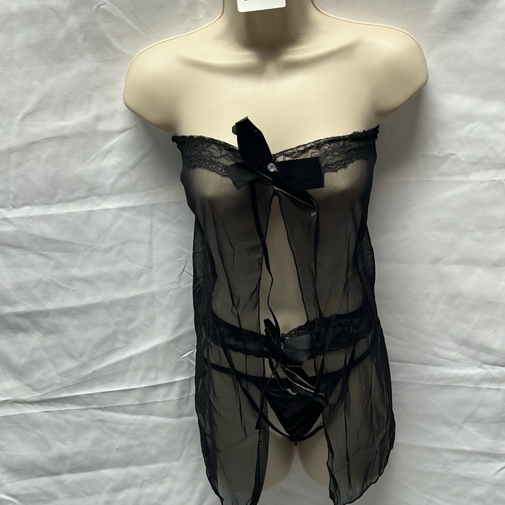 3pc sexy black lace lingerie set